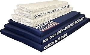 Foamma Custom Mattress - High-Density Foam Pad & Cushion for Beds & DIY Projects - Polyurethane Upholstery with Quilted or Water-Resistant Cover, Mid Firm or Firm, Optional Gel Memory Foam Add-On