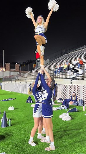 Game delays calls for showing off new stunts 😊😊 #fyp #gameday #cheerleading #playoffs #fnl #football #stunting #golions #ad