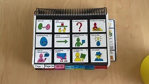 Happy Thursday! Just a little close up look at Partner Assisted Auditory plus Visual Scanning PODD. We also use high contrast PCS symbols which can be purchased on the Tobii Dynavox site and will need to be manually swapped out — major undertaking! We also change our backgrounds to black as it seems to help our kids with vision difficulties. The book can look overwhelming, but once you understand how it works It can be a little less scary! Feel free to ask questions in the comments, I’ll try to 