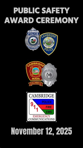 Last night, members of the Cambridge Police, Cambridge Fire, and City of Cambridge Emergency Communications Departments gathered in Central Sq. to recognize recent accomplishments. The ceremony honored both individuals and units in our public safety team for their actions during the year that contributed to the betterment of our community. A full list of recipients is available on the CPD website. The police department is grateful to the Central Square Business Improvement District and the Barro