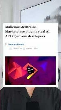 Malicious JetBrains Plugins Steal AI API Keys #tech #hacker #technews #cybersecurity