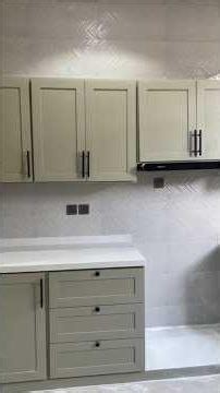 Luxury Green Kitchen Tour 💚 | White Marble Top & Modern Cabinets#viral #kitchen #home #design