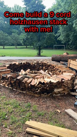 Come along as I stack a 9 cord #holzhausen #firewood #stacking #trees | Foothills Firewood