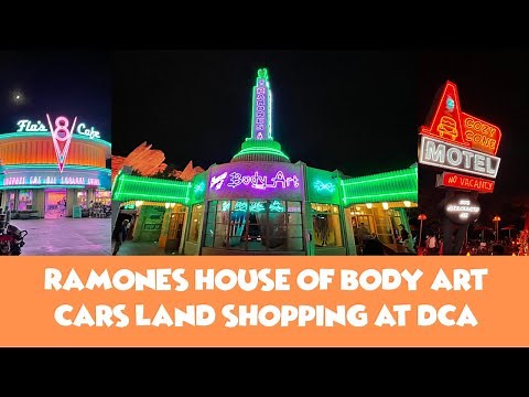Cars Land Shop at RAMONES HOUSE OF BODY ART | Radiator Springs Racers | Disney California Adventure