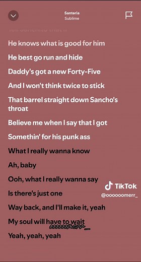 Santeria Song Lyrics by Sublime