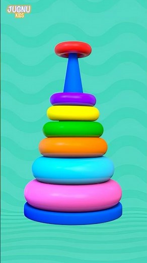 Learn Colors 🔴🟠🟡🟢🔵🟣 by Stacking the Rainbow Ring TOYS! #shorts