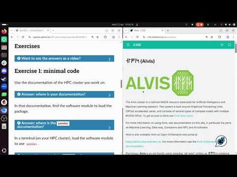 HPC Python's 'pandas' session, for Alvis