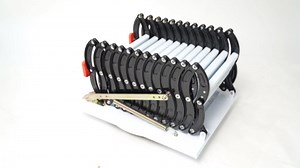 12-Steps Attic Ladder, Wall Mounted Attic Ladder with Handrail, 10.17ft Retractable Loft Access Staircase Pull Down System for Home Garage loft Storage, Maximum Load Capacity 880 lbs