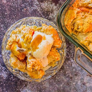 Croissant Peach Bread Pudding