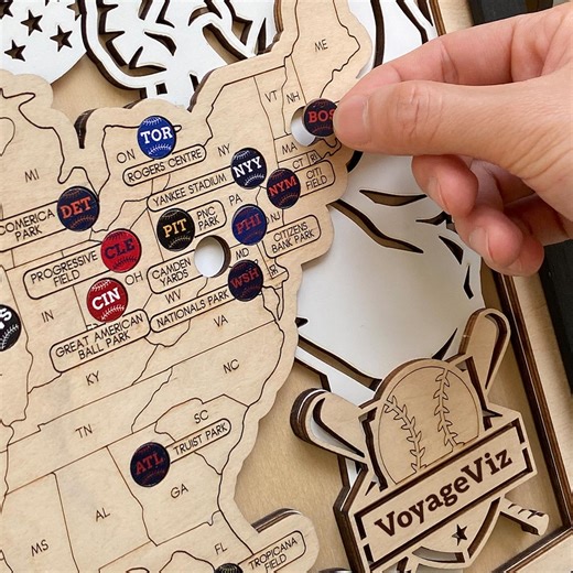 Personalized Baseball Stadium Map | Colorful Pin Board Art | Custom MLB Team Tracker | Birthday Gift for Husband | USA Sports Wall Decor - Etsy Australia