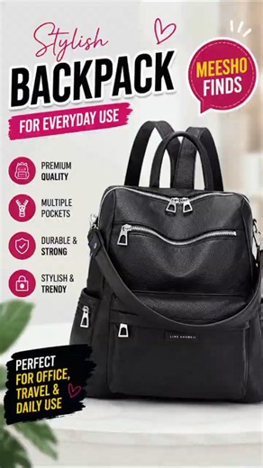 Meesho Stylish Backpack Review 😍 | Best Women's Backpack Under Budget #shorts #backpack