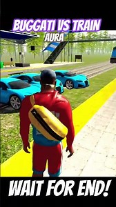 Buggati Vs Train Aura Wait For end! #indianbikedriving3d #gaming