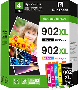 902XL Ink Cartridges Compatible for HP 902 Ink Cartridge for 902 902 XL HP Ink Cartridges (4 Pack)