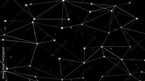 Connected dots creating network exploring chaos and order in connected lines. Lines and dots in mosaic pattern creative and abstract background design