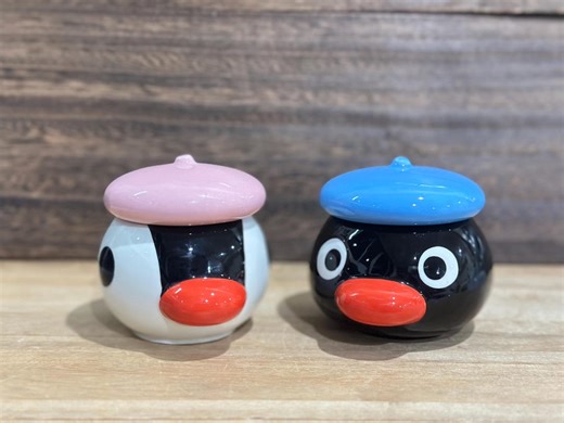 2003 Pingu & Pinga Ceramic Jars With Beret Lids - Set of 2 Cute Penguin Storage Containers - Etsy UK
