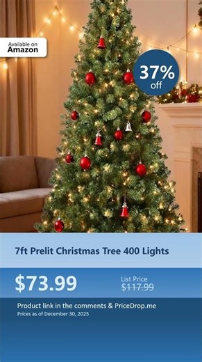 7ft Prelit Christmas Tree 400 Lights