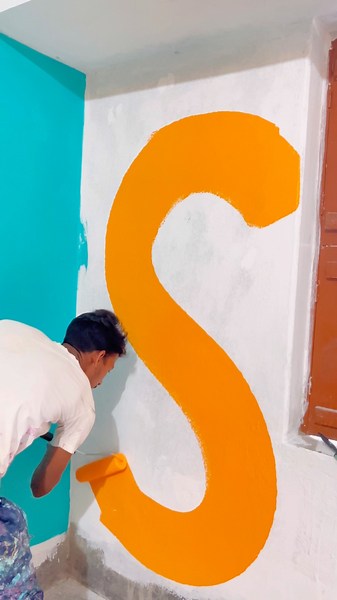 Painting orange color fast cort (code) X111 🏡 #painting #trending #homedecor