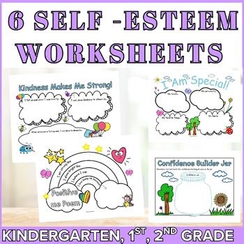 Self Esteem Worksheets Activities Kindergarten 1st, 2nd Grade No Prep