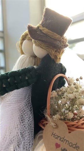 Wedding Cake Topper Rustic Bride and Groom dolls Personalized Wedding Keepsake