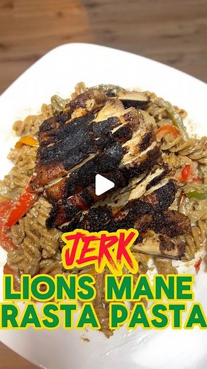 Casino The Hero on Instagram: "It’s Day 38 No Animal Meat 🥩🚫 Here’s how I made “Jerk Lions Mane Rasta Pasta” 🍄🇯🇲 Made with Chickpea Noodles. I didn’t use any specific recipe, I let my ancestors guide me through the beautiful creating process! I love Jamaica, its culture + the food is amazing it’s only right I pay homage by creating a meatless Jamaican dish 🙏🏾 PS : my Jamaican accent terrible🤣 #lionsmane #lionsmanerastapasta #jerklionsmane #jerkmushroom #casinocrisis #lionsmanesteak #meat
