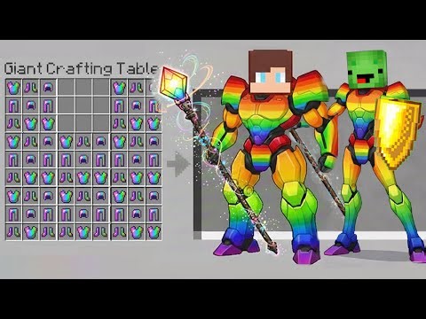 JJ and MIKEY Can Make Giant Rainbow Armor in Minecraft (Maizen)