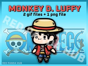 Chibidi - One Piece - Luffy (2 gifs et 1 png) - Etsy France
