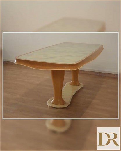 Vittorio Dassi Mid Century Modern Dining Table | Vintage Italian Glass Top