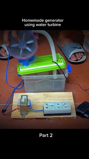 I made my own generator using a water turbine #thomasdiy #generator #hydroelectric #energy #diy #foryourpage