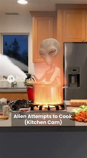 Alien Attempts to Cook (Kitchen Cam)