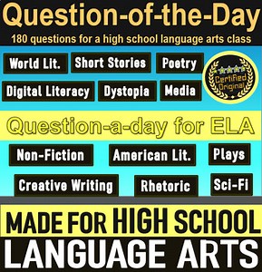 QUESTION-A-DAY FOR ELA - 180 warm-up questions for High School Language Arts