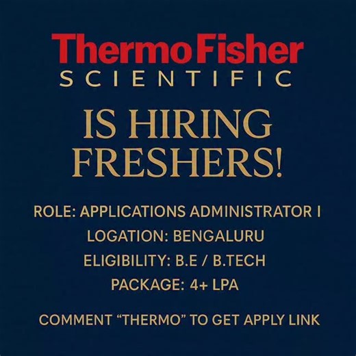 Sdo Openings on Instagram: "ThermoFisher Scientific is hiring #Freshers for #Applicatons Administartor 1. Location: #Banglore Eligibility: - Bachelor’s degree or equivalent and relevant formal academic/vocational qualification. - 0 to 2 years of experience or equivalent combination of education, training, and experience. - General understanding of server administration and architecture (Windows Server, Linux). - Ability to interact with relational databases (primarily Oracle, some SQL Server). -