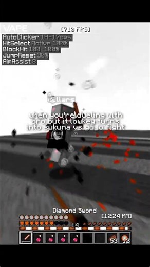 when you're dueling with bro but it lowkey turns into sukuna vs gojo fight #shorts #fyp #minecraft