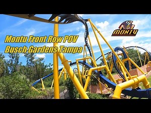 Montu Roller Coaster - Front Row POV - Busch Gardens Tampa in 4K