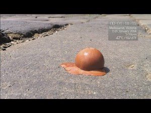 Timelapse: Chocolate ball melts on ground in three minutes in Australia's 42C heat