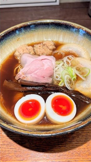 Japanese shoyu ramen! layered broth with chicken pork and seafood aroma