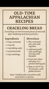 347K views · 3.6K reactions | Old Time Appalachian recipe Cracklin bread | Appalachian Wit and Wisdom | Facebook