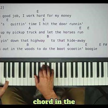 Mastering the e chord bass line Boot Scootin’ Boogie Brooks & Dunn chord sheet piano lesson