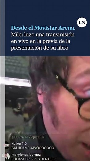 Milei hizo un vivo de Instagram desde el Movistar Arena en la previa de la presentación de su libro