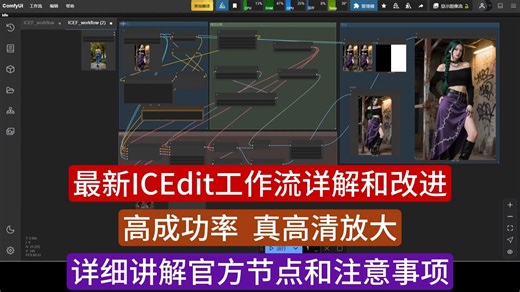 刚刚！最新ICEdit在ComfyUI中的使用工作流和讲解 真正替代GPT-4o 还拥有更好的放大效果