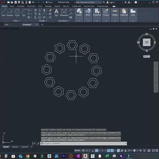Cara menggunakan array di autocad