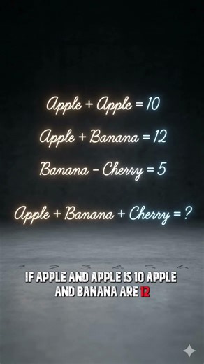 Floating Math: Apple, Banana, Cherry Sum Challenge 🍎🍌🍒