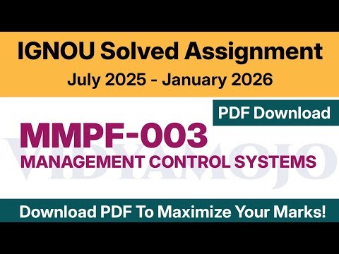 IGNOU MMPF 003 Solved Assignment 2025-26 PDF Download | IGNOU MBA