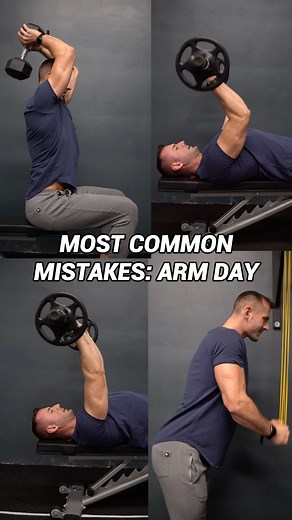 MOST COMMON MISTAKES: TRICEPS 👇🏻�� One of the most common mistakes while training the triceps is moving the elbows on tricep pressdowns. 🚫 ��Once you start moving your elbows like this, it’s really easy for your lats and back to get involved, and this completely takes away the tension from the triceps. �� Our bodies are always trying to take the path of least resistance, so it’s up to us to be able to work around this. 🔄 ��So the way you’re going to fix this is you wanna think about keeping 