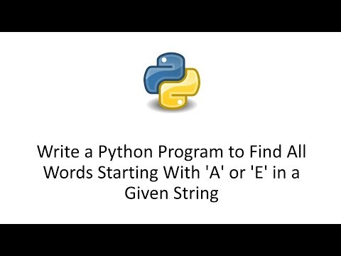 Write a Python Program to Find All Words Starting With 'a' or 'e' in a Given String