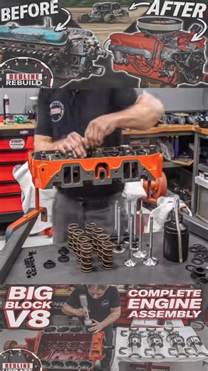 MOPAR 440 V8 Vintage Ford Racer = One Epic Time-Lapse 🔧🔥 Built to roar again. Full engine rebuild and race car revival! 👉 Love raw horsepower and classic speed? Smash ❤️ and follow! #mopar440 #enginebuild #vintageracecar #fordracer #redlinerebuild #musclepower #classiccar | Ford Engine Projects