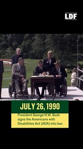 On this day in 1990, President George H.W. Bush signed the Americans with Disabilities Act (ADA) into law — a landmark victory in the ongoing fight for civil rights, accessibility, and inclusion. The ADA protects the rights of people with disabilities across all areas of life: employment, education, transportation, and public spaces. 35 years later, it continues to break down barriers and open doors — reminding us that true inclusion is everyone's responsibility. As we honor this historical mile