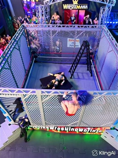 RANDY CLIMBS CAGE!@WWE #ai #wwe #shortsfeed #aivideo #tiktok #youtubeshorts #wweraw #shorts #viral