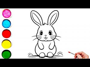 Cute Rabbit Drawing, Painting & Coloring For Kids and Toddlers_ Kids Art