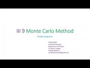 III 9 Monte Carlo Method Simple Integration
