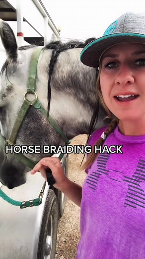 HORSE BRAIDING HACK! #horsebraiding #horsemane #horsehair #horsehairchallenge #horsebackriding #horsecaretips